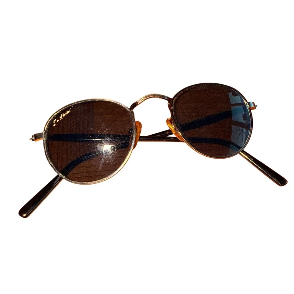 Round Sunglasses Gold Tortoise Brown Lens Retro 70s Boho Indie Vintage